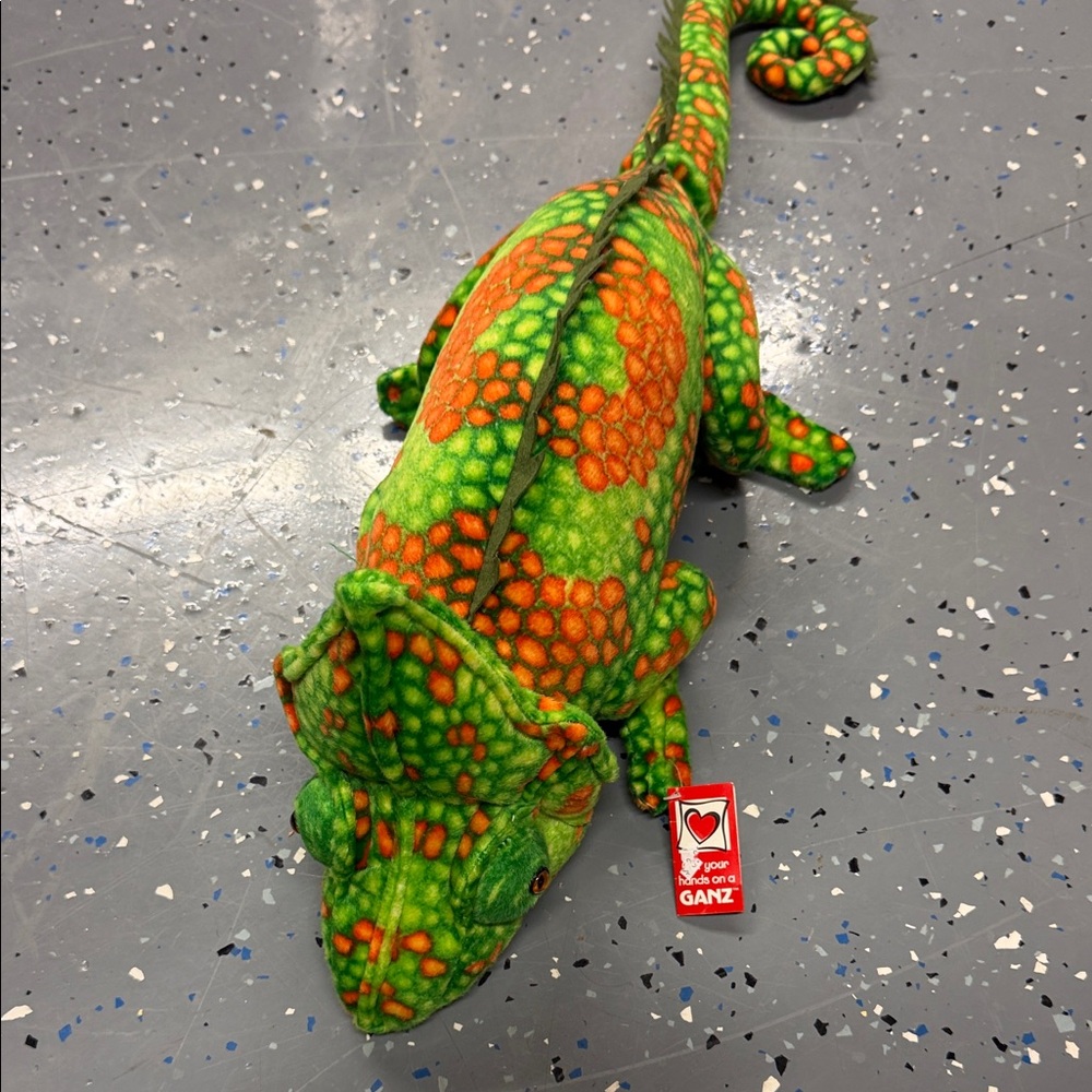 GANZ Green & Orange Patterned Plush Chameleon